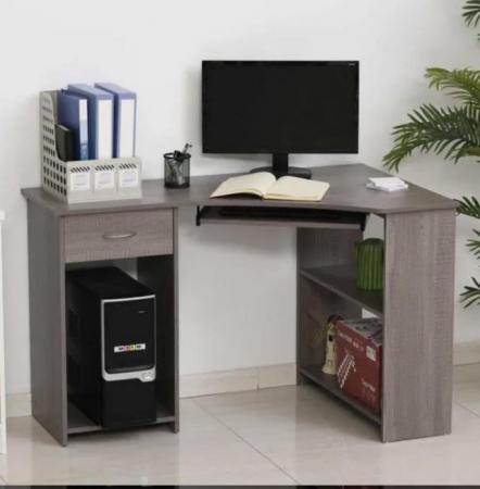Image 3 of Home Office Corner Desk with Storage
