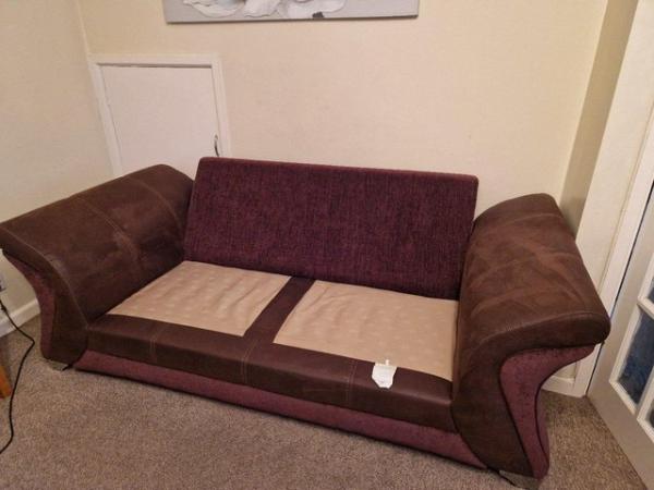 Image 3 of 3 seater DFS dark brown sofa - very good condition