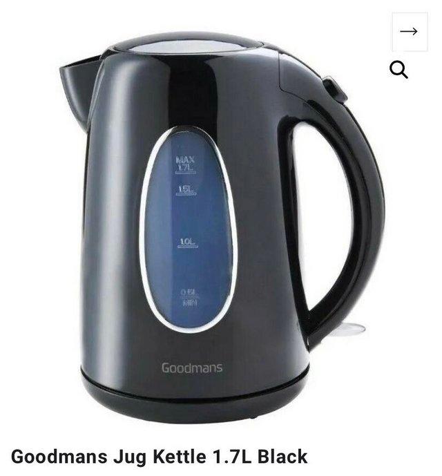 Preview of the first image of Goodmans black  1.7 litre kettle.