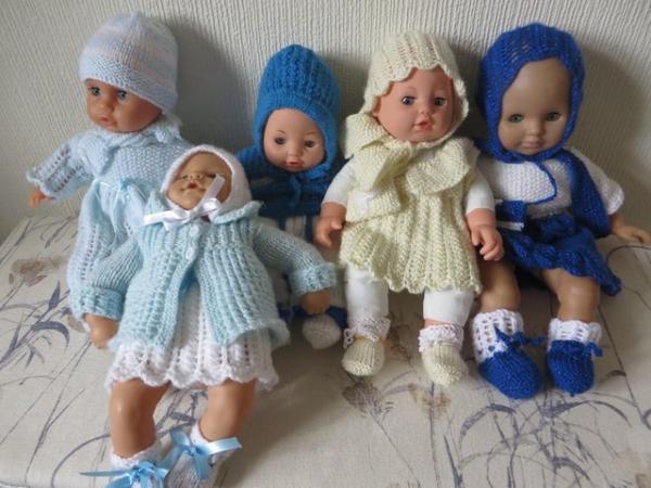 Image 1 of Dolls soft bodied in NEW  knitted clothes