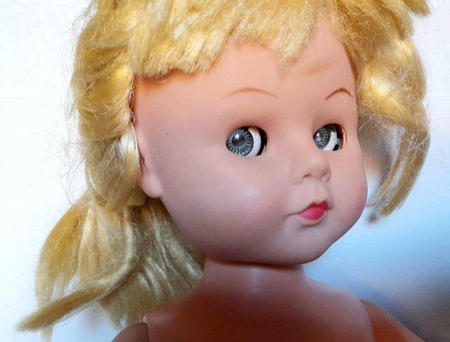 Preview of the first image of 1970's VINTAGE DOLL - FAIR with BLUE EYES 51cm tall.