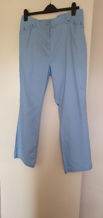 Preview of the first image of Ladies blue casual trousers size 16.
