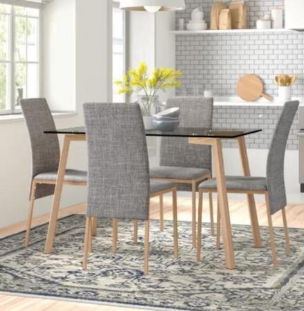 Image 1 of Wayfair Dining Table set 4 chairs