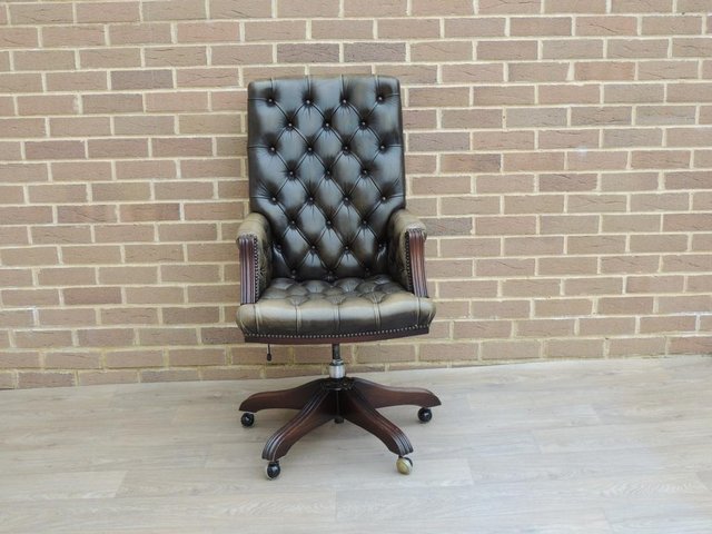 Preview of the first image of Vintage Directors Chesterfield High Back Chair (UK Delivery).