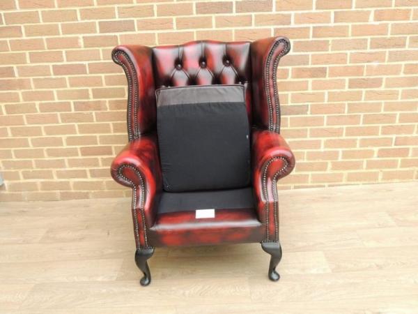 Image 16 of Queen Anne Chesterfield Ox Blood Armchair (UK Delivery)