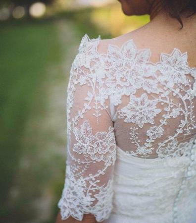 Image 2 of Unique designer (by Ellis) beautiful wedding lace bolero NEW