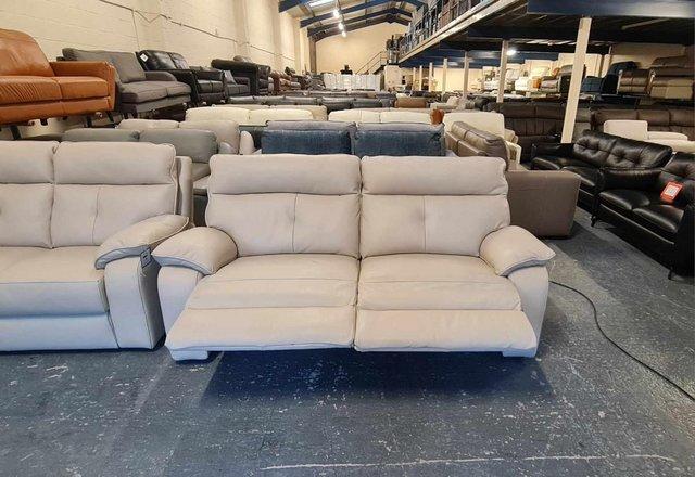 Image 12 of Italian Lugano cream leather 3+2 seater sofas