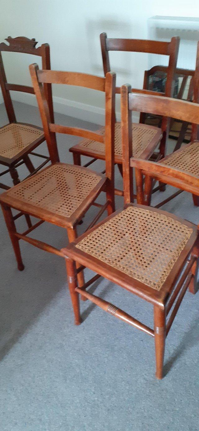 Preview of the first image of Set of four antique cane chairs.