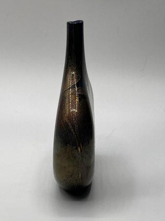 Image 4 of Isle of Wight Lollypop vase 6” black gold silver