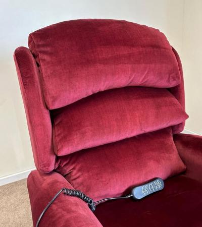 Image 2 of PRIDE ELECTRIC RISER RECLINER DUAL MOTOR RED CHAIR DELIVERY