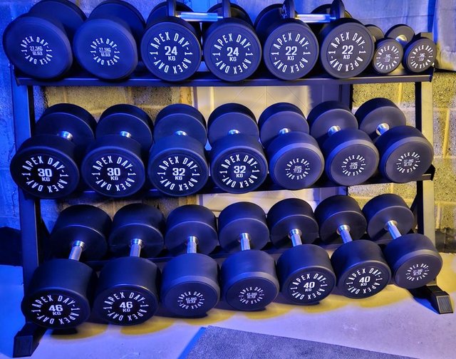 Preview of the first image of Poly-Urethane Commercial Dumbbells+ rack.