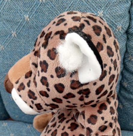 Image 1 of Russ Berrie UK soft toy Leopard.  Length approx: 14".