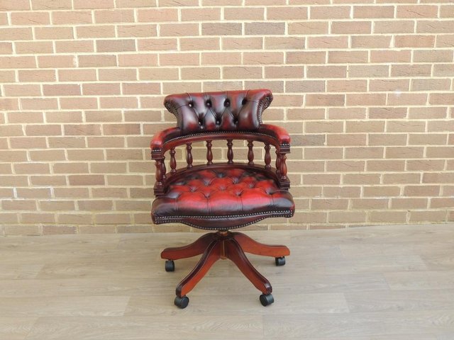 Preview of the first image of Chesterfield Traditional Ox Blood Chair (UK Delivery).