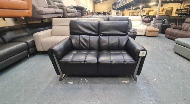Image 4 of Ex-display Packham black leather 2 seater sofa