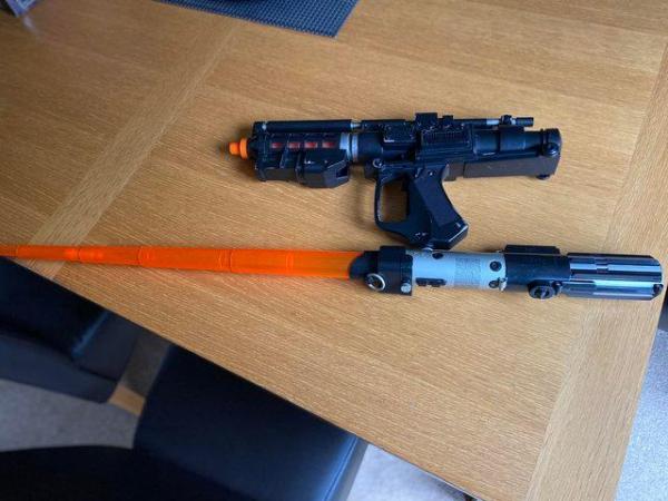 Image 3 of Star Wars light sabre(2006)and Star Wars blaster(1999)