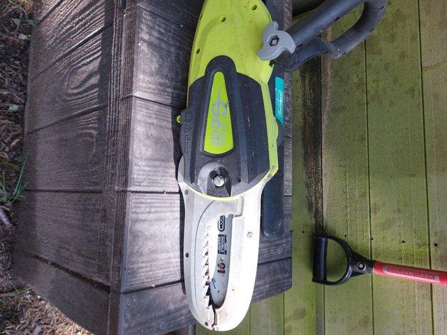 Preview of the first image of electric chain saw.for sale good conditin used only once..