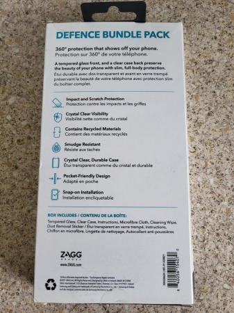 Image 2 of Zagg Defence Bundle Pack Glass Screen Protector & Clear Case