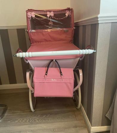 Image 2 of Pink Balmoral silver cross couch built pram