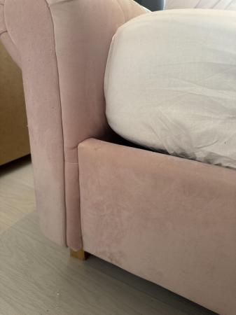 Image 2 of Double Pink sleigh bed.