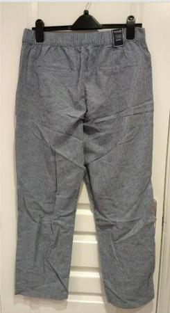 Image 6 of BNWT Maine New England MNE Women's Navy Blue Striped Trouser