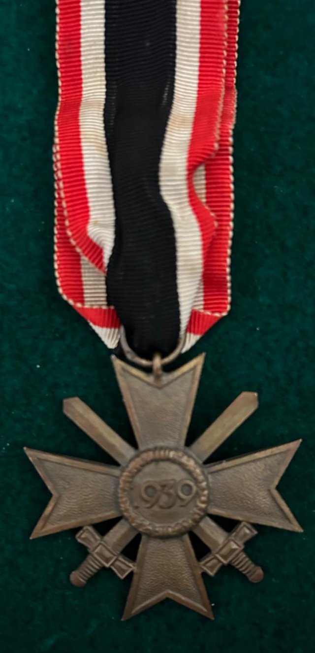 Preview of the first image of WW2 German War Merit Cross With Swords 100% Genuine original.