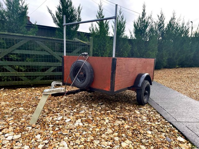 Preview of the first image of Car trailer 3ft wide 5ft long 7ft with tow bar.