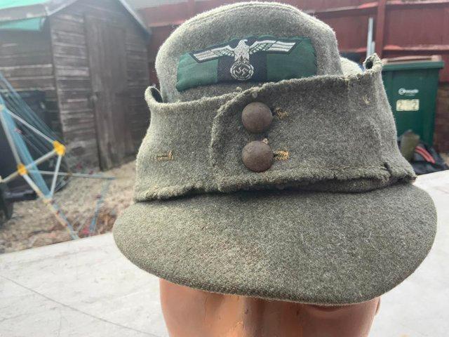 Preview of the first image of German 2WW soldiers soft army cap.