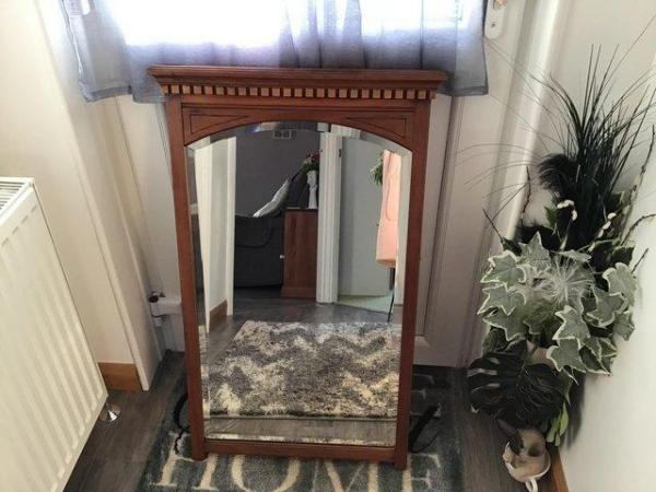 Image 2 of Antique Mahogany WallHanging/floor Mirror