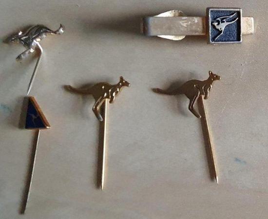 Image 1 of Five Qantas pins - airline memorabilia