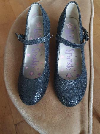 Image 1 of Girls size 5 (38) Black Lilley Sparkle party shoes