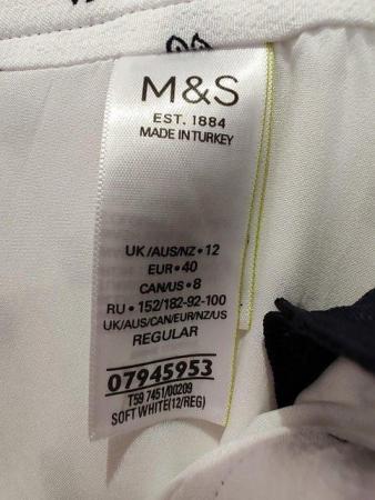 Image 16 of New with tags Marks and Spencer Soft White Skirt Size 12 Reg