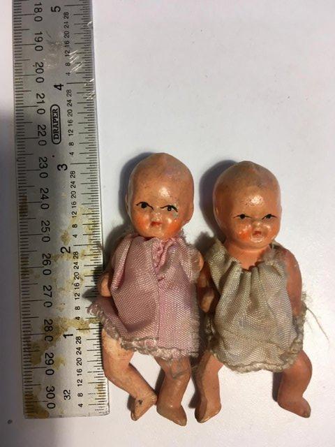 Preview of the first image of Pair of composition Dolls house baby dolls.