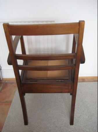 Image 10 of Antique Oak Commode Chair with China Pot & Lid