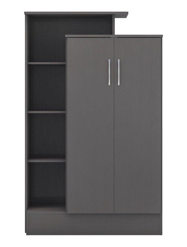 Preview of the first image of NEVADA PETITE OPEN SHELF WARDROBE IN GREY.
