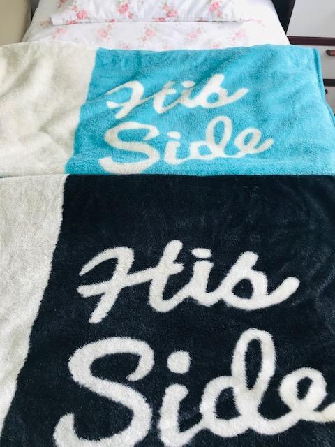 Preview of the first image of Her Side His Side Fleece Blanket 236 * 205cm to choose colou.