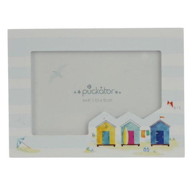 Preview of the first image of 6 x 4 Wooden Photo Frame - Portside Beach Hut. . Free posage.