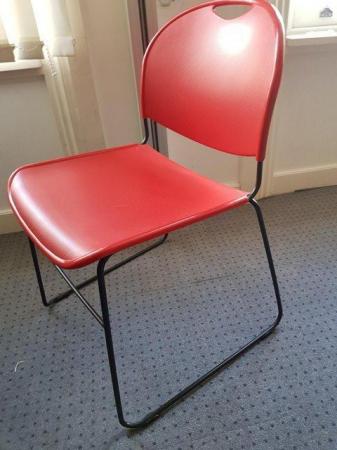 Image 2 of Stackable Vibrant red cantilever chairs w/footrest £25 each