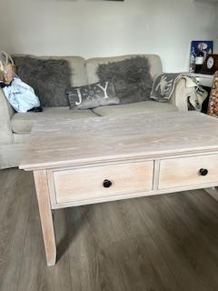 Preview of the first image of Lime Washed Solid Oak Coffee Table.