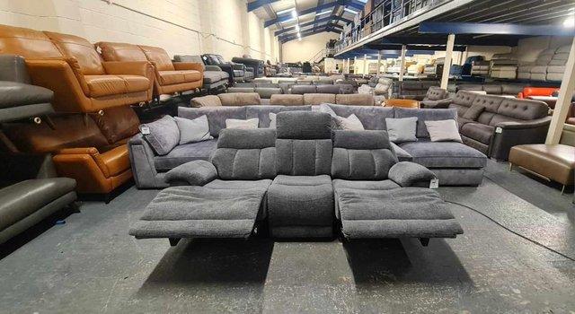 Image 2 of La-z-boy Empire Austin Ash fabric recliner 3 seater sofa