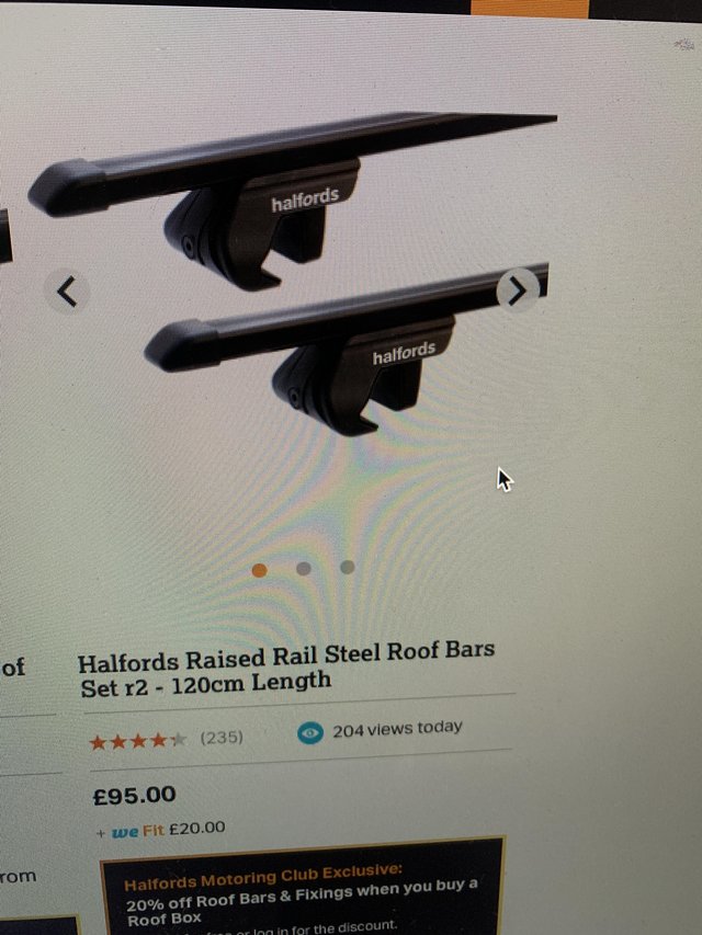 Preview of the first image of Halfords roof rack bars.