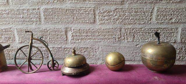 Preview of the first image of Superb Job Lot Of Vintage Brass Ornaments, Figures Etc House.