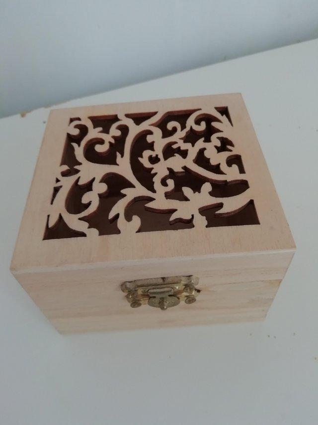 Preview of the first image of Trinket Box Small Wooden Box Jewellery Box.