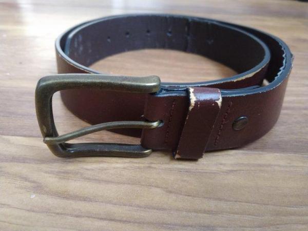 Image 2 of Men's Brown Leather Belt (4cm wide)