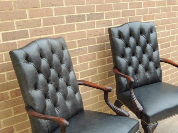 Image 19 of Pair of Antique Chesterfield Library Chairs (UK Delivery)