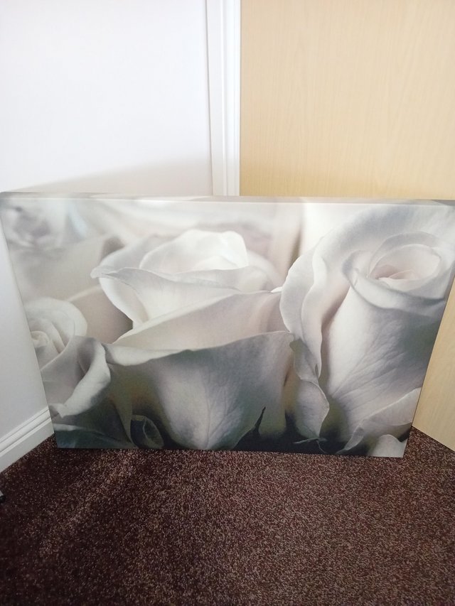Preview of the first image of Rose canvas wall art vgc.