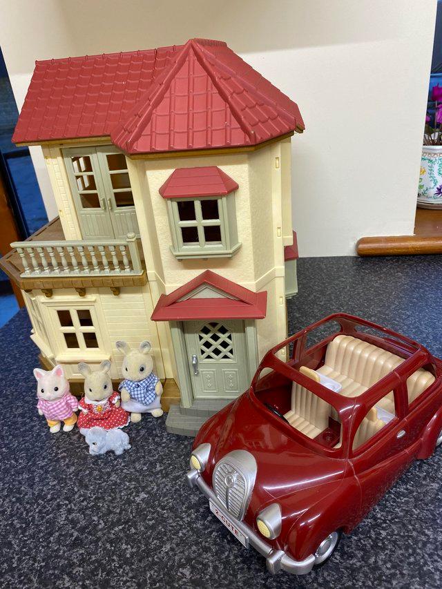 Preview of the first image of Sylvanian Family House, furniture, car & animals.