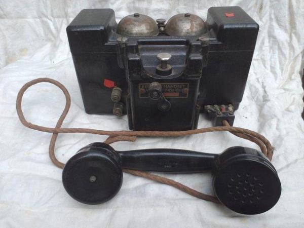 Image 1 of WW2 Military Magneto Field Telephone set F Mk II T.M.C Worki
