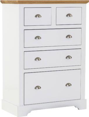 Image 1 of Toledo 3&2 drawer chest in white/oak