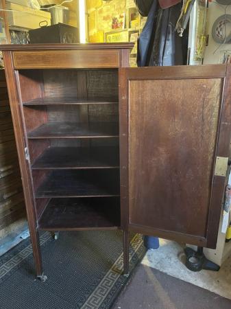 Image 3 of Antique Edwardian tall cabinet