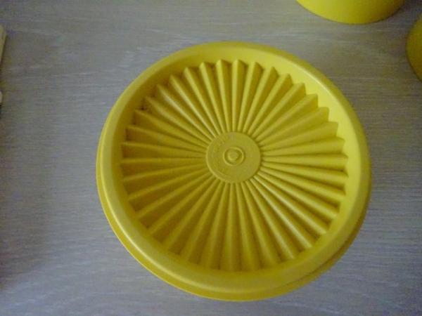 Image 2 of FOUR YELLOW TUPPERWARE STORAGE CONTAINERS-EXCELLENT